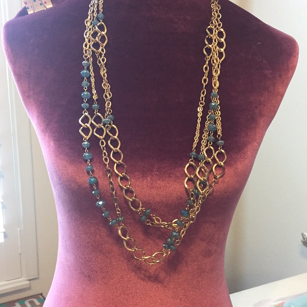 Gold tone statement necklace